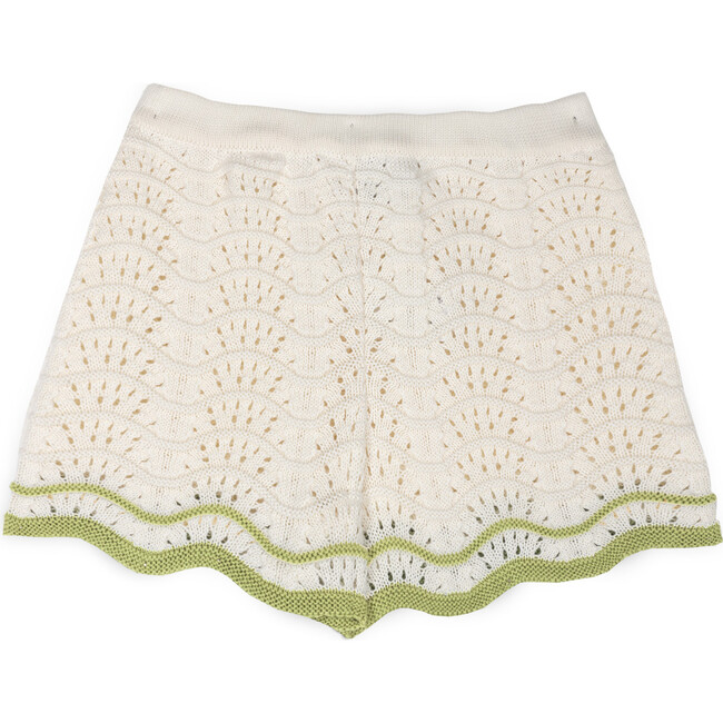 Claudia Cotton Openwork Short Ecru/Green