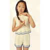 Claudia Cotton Openwork Short Ecru/Blue - Shorts - 2