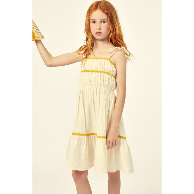Anette Muslin Dress Ecru/Ochre - Dresses - 2