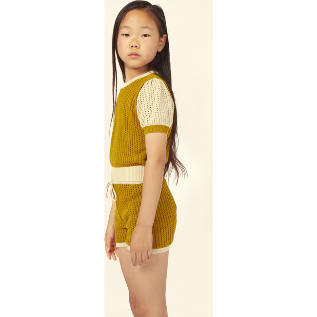 Bella Cotton Openwork Sweater Ochre/Ecru - Sweaters - 4