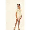 Anette Muslin Short, Ecru/Salmon - Shorts - 4