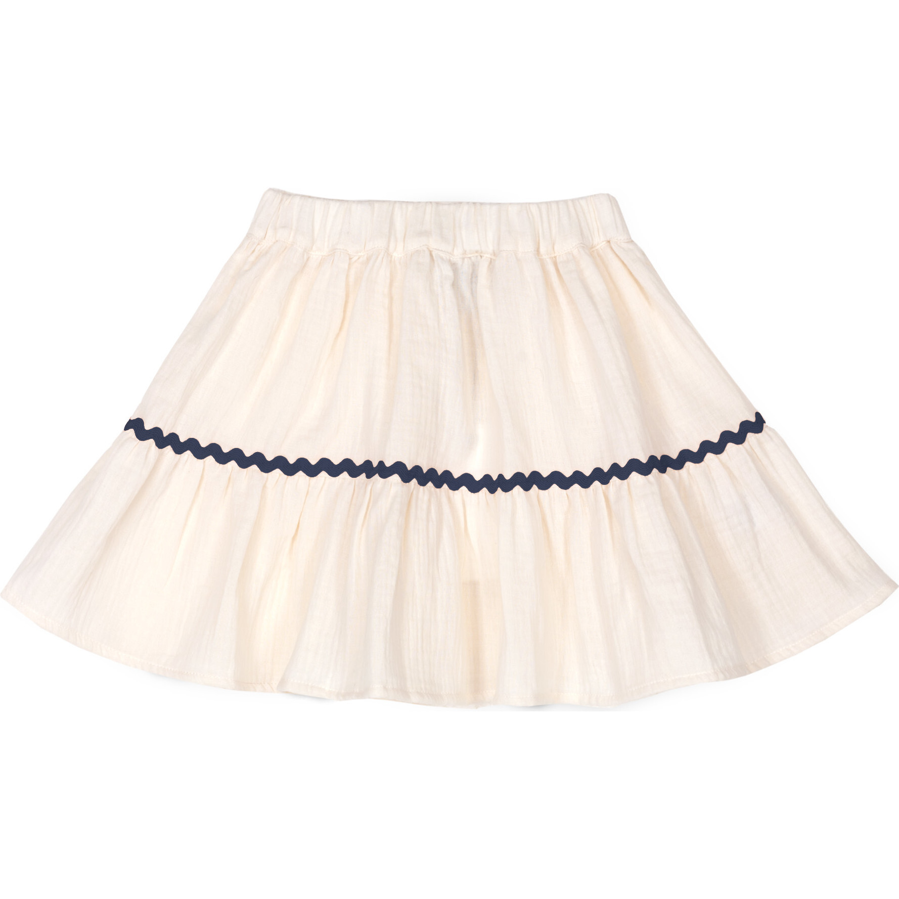 Althea Muslin Skirt, Ecru/Navy - Skirts - 1