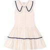 Althea Muslin Dress, Ecru/Navy - Dresses - 1 - thumbnail