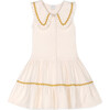 Althea Muslin Dress, Ecru/Ochre - Dresses - 1 - thumbnail