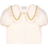 Althea Muslin Blouse, Ecru/Ochre - Blouses - 1 - thumbnail