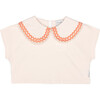Althea Jersey T-Shirt, Ecru/Salmon - T-Shirts - 1 - thumbnail