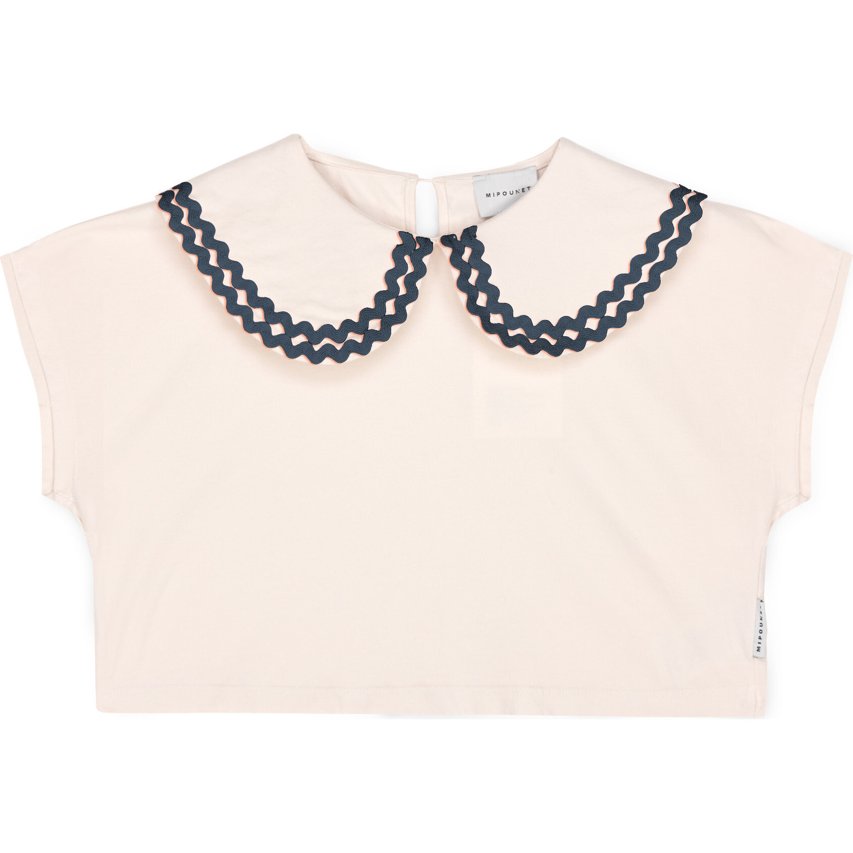 Althea Jersey T-Shirt, Ecru/Navy - T-Shirts - 1