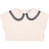 Althea Jersey T-Shirt, Ecru/Navy - T-Shirts - 1 - thumbnail