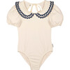 Althea Collared Swimsuit, Ecru Navy - One Pieces - 1 - thumbnail