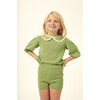 Carola Collared Openwork Short Green - Shorts - 3