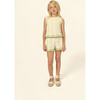 Claudia Cotton Openwork Top, Ecru/Green - Shirts - 2