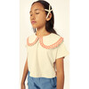 Althea Jersey T-Shirt, Ecru/Salmon - T-Shirts - 3