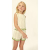 Claudia Cotton Openwork Top, Ecru/Green - Shirts - 3