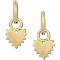Two Tone Spikey Heart Huggies - Earrings - 2