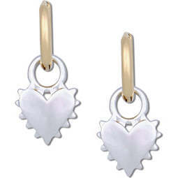 Two Tone Spikey Heart Huggies - Earrings - 3