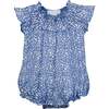 Ruched Bubble, Splashes on Blue - Rompers - 1 - thumbnail