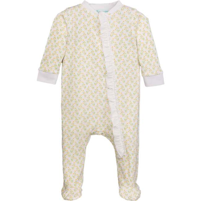 Zipper Footie with Ruffle, Juniper - Footie Pajamas - 1