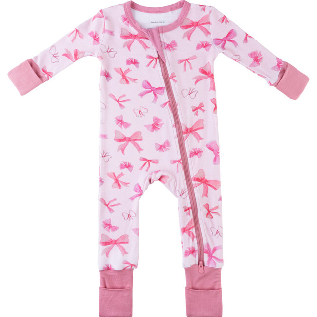 Baby Bamboo Pajamas w/ DreamCuffs®, Bow - Footie Pajamas - 1