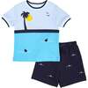 Knit Short Set With Ocean Scene - Mixed Apparel Set - 1 - thumbnail