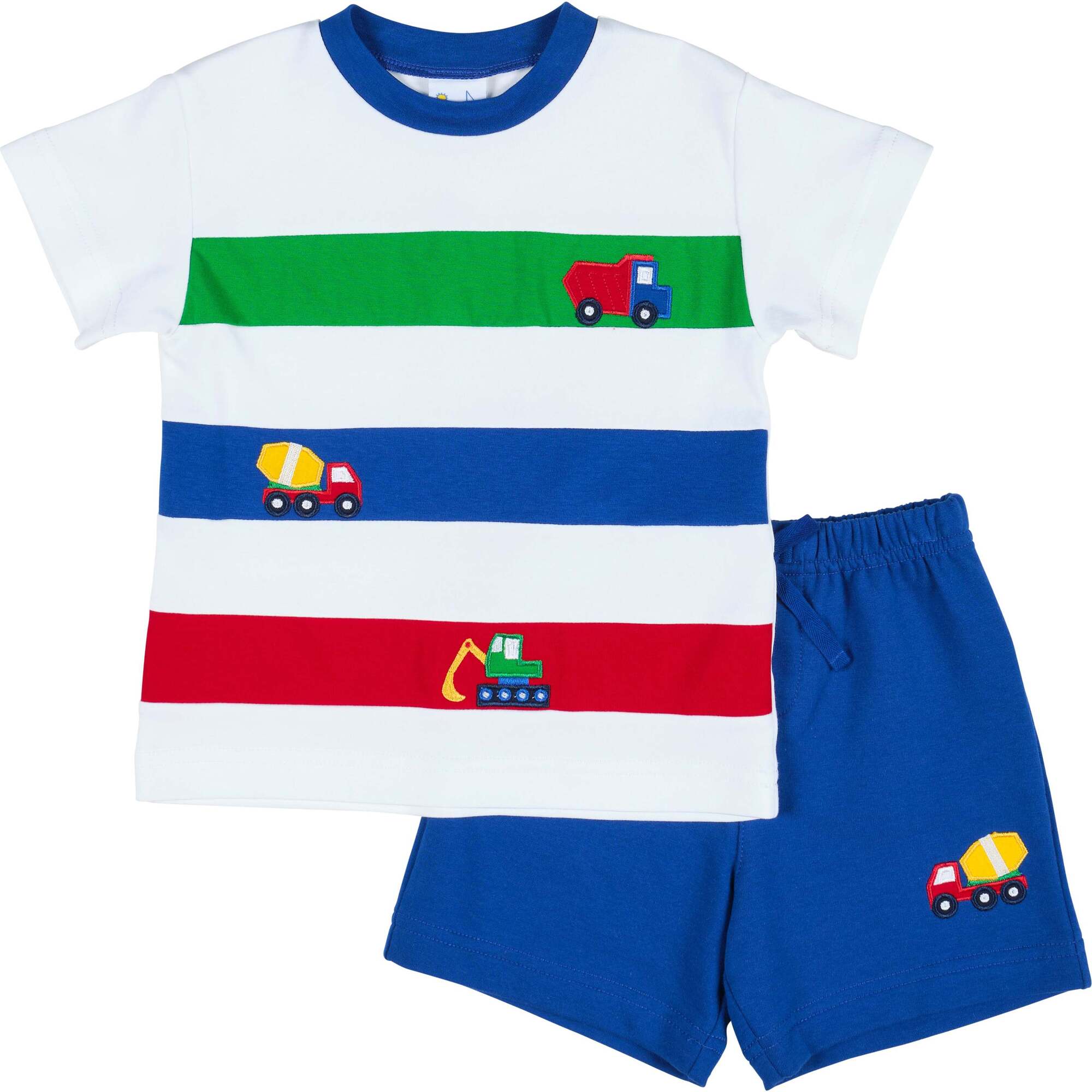 Knit Short Set With Trucks - Mixed Apparel Set - 1
