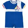 Pique Knit Shortall With Sailboat - Rompers - 1 - thumbnail