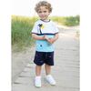 Knit Short Set With Ocean Scene - Mixed Apparel Set - 2