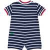 Stripe Knit Shortall With Anchor, Crabs & Fish - Rompers - 3