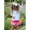 Stripe Knit Short Set With Strawberry Pocket - Mixed Apparel Set - 2