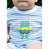 Stripe Knit Shortall With Frog - Rompers - 2