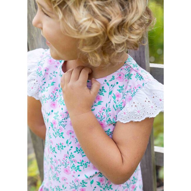 Floral Print Top with Capri Leggings - Mixed Apparel Set - 3