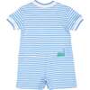 Stripe Knit Shortall With Frog - Rompers - 4