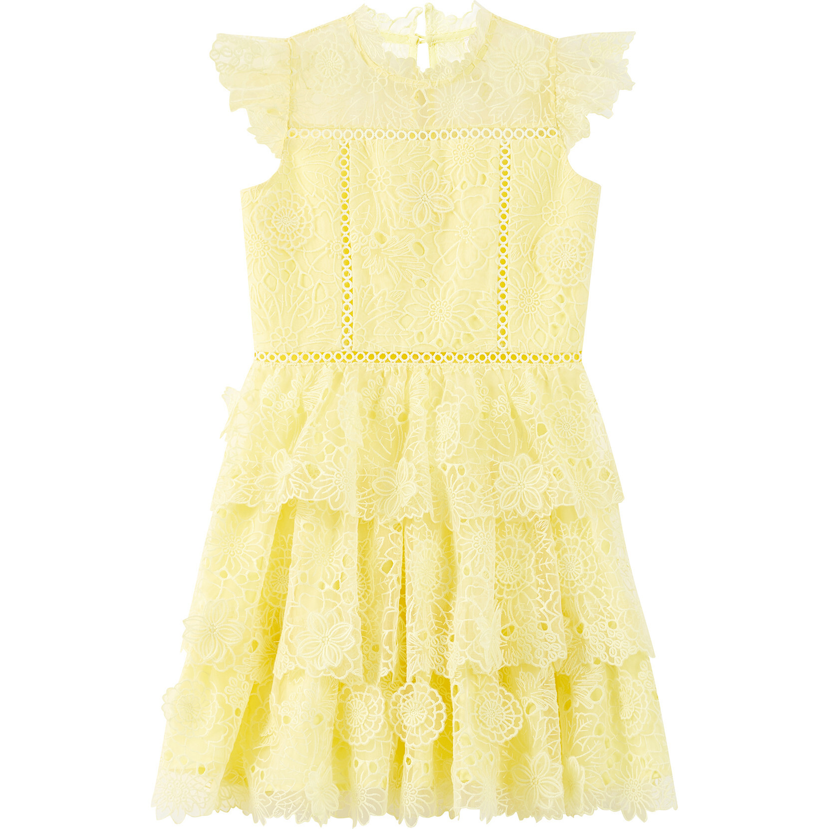 Prue Embroidered Mini Dress, Yellow - Dresses - 1