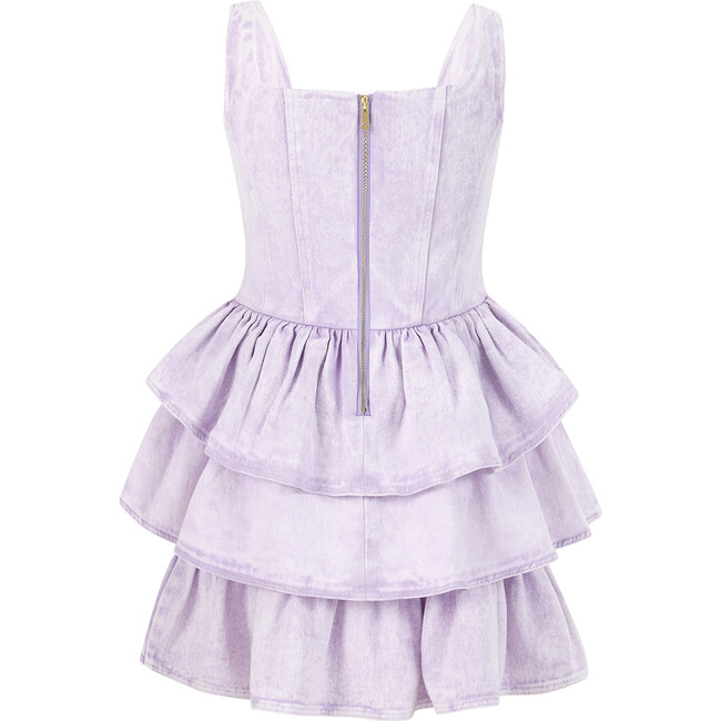 Estelle Denim Mini Dress, Purple - Dresses - 2