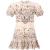 Chiara Embroidered Mini Dress, Floral - Dresses - 1 - thumbnail