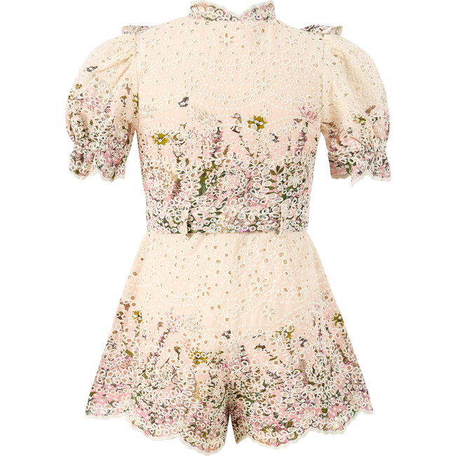 Chiara Embroidered Romper, Floral - Rompers - 2