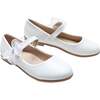 Haile Rhinestone Flower Flats, White - Mary Janes - 1 - thumbnail