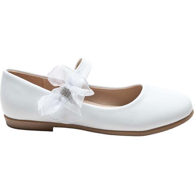 Haile Rhinestone Flower Flats, White - Mary Janes - 2