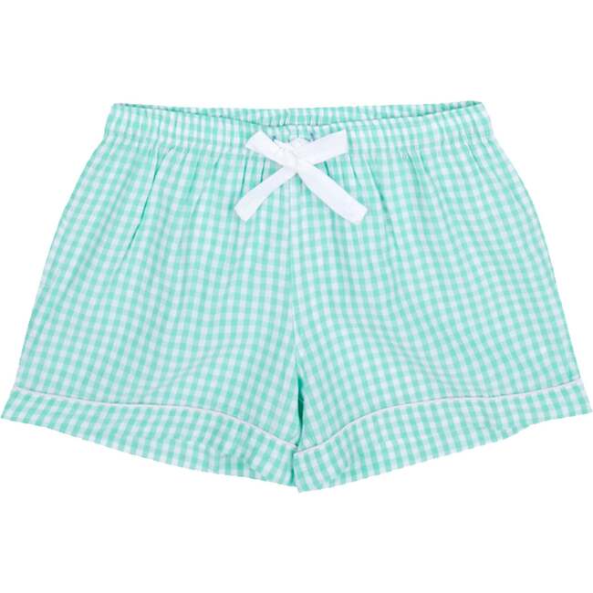 Women's Hepburn Gingham Mint Boxer Shorts - Pajamas - 1