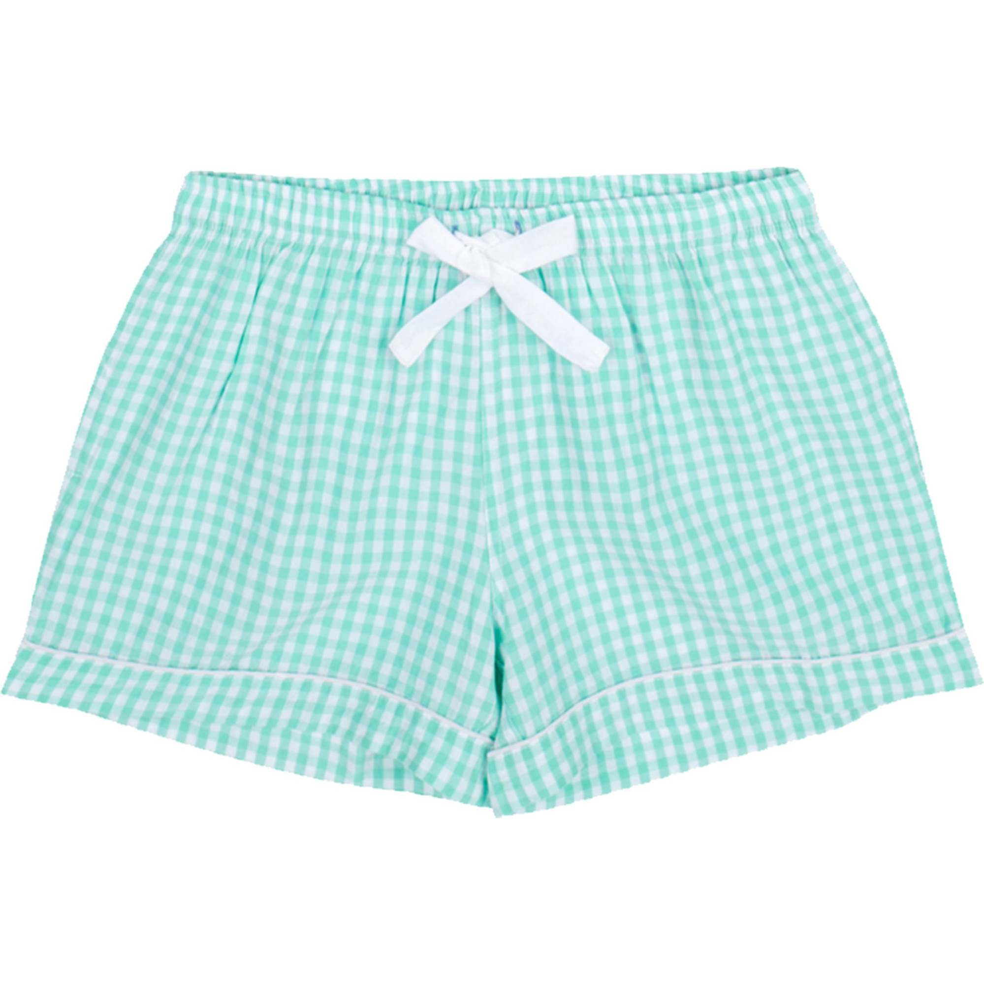 Women's Hepburn Gingham Mint Boxer Shorts - Pajamas - 1