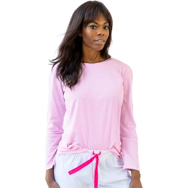 Women's Pink Jersey Long Sleeve Top - Pajamas - 2