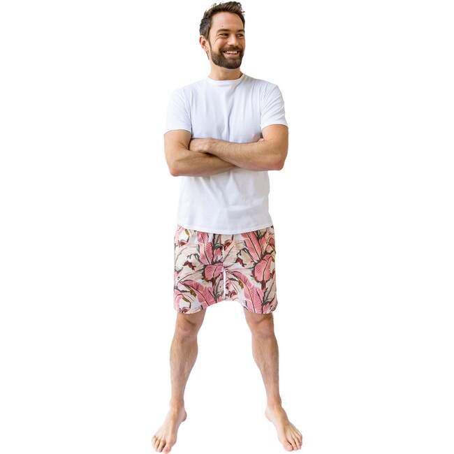 Men's Martinique® Pink Banana Leaf Sleep Shorts - Pajamas - 3