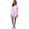 Women's Pink Jersey Long Sleeve Top - Pajamas - 4