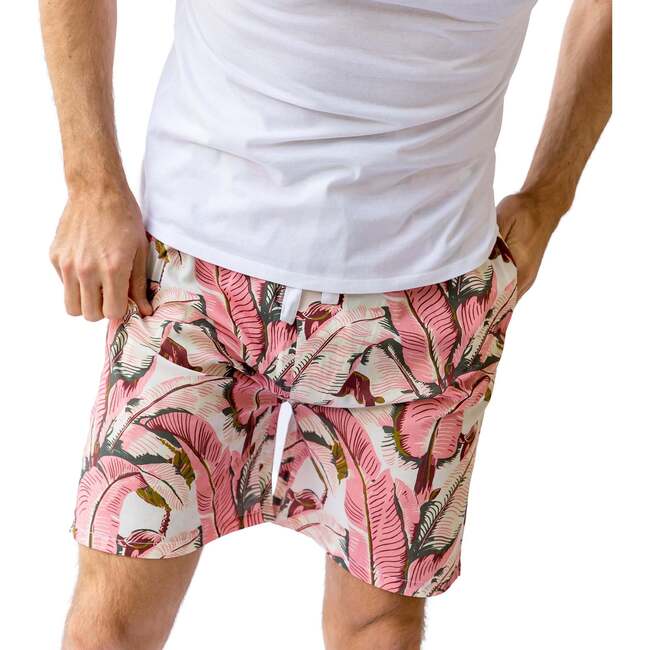 Men's Martinique® Pink Banana Leaf Sleep Shorts - Pajamas - 4