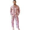 Men's Martinique® Pink Banana Leaf Long PJ Set - Pajamas - 3
