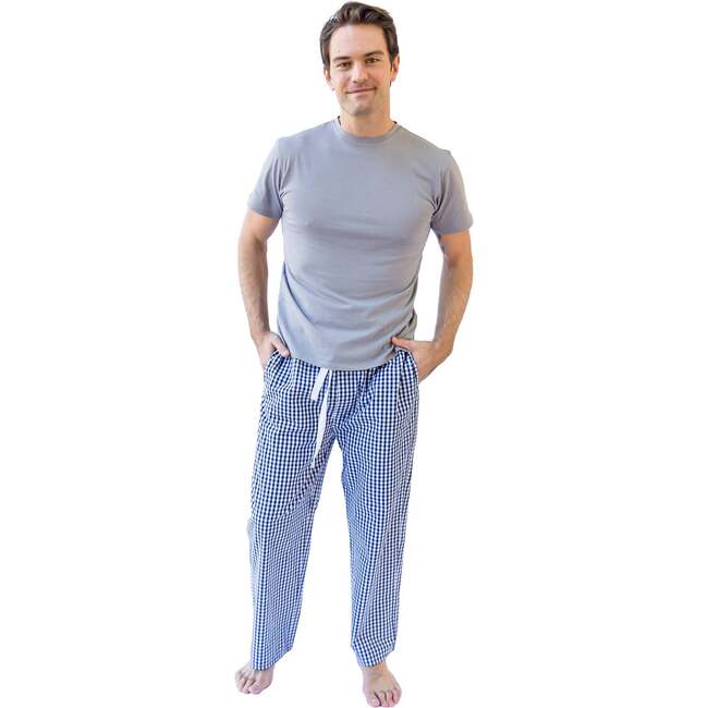 Men's Hepburn Gingham Navy PJ Pants - Pajamas - 3