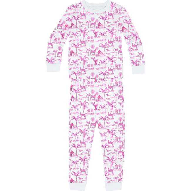 Kids Skydog Pink Toile Long PJ Set