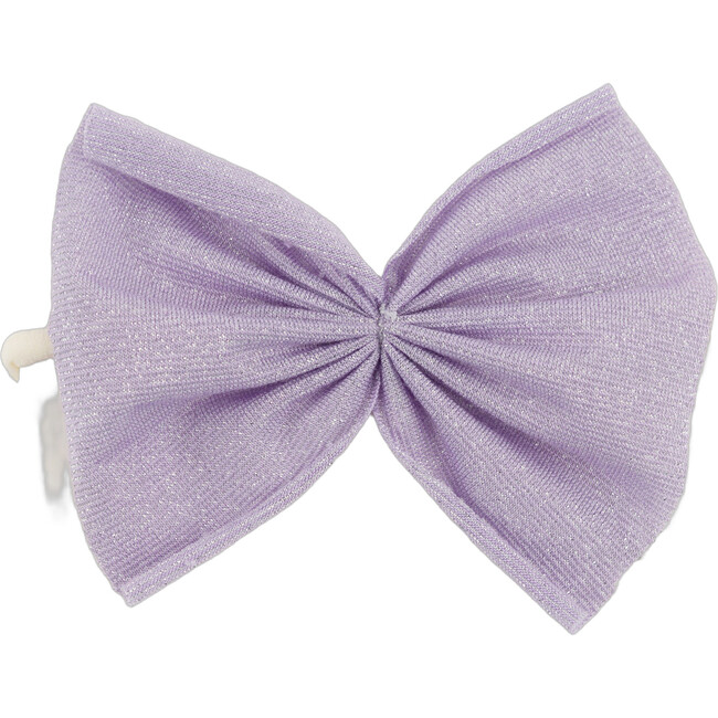 Sparkle Gathered Bow on Nylon Headband, Lavender - Hair Accessories - 1