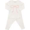 Ruffle Bow Pink Silver-Fleck Tulle Two Piece Set, Cream - Mixed Apparel Set - 1 - thumbnail