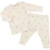 Mini Sailboats Two Piece Set, Milk - Mixed Apparel Set - 2