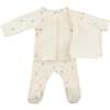 Mini Sailboats Kimono Set, Milk - Mixed Apparel Set - 2